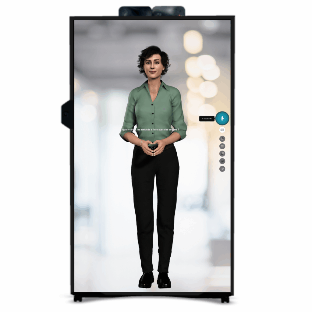 Accueil digital 24/7 sur borne tactile interactive La vitre