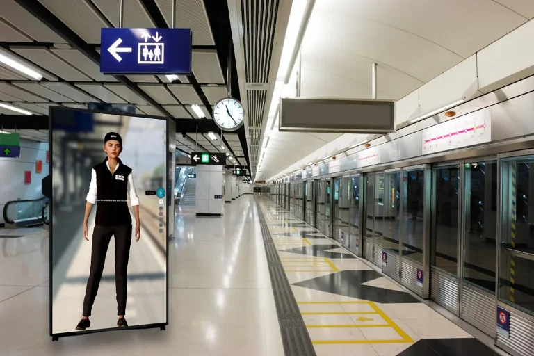 Borne tactile d’accueil fluide et multilingue pour visiteurs